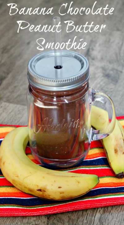Banana Chocolate Peanut Butter Smoothie #KraftPeanutBetterIt