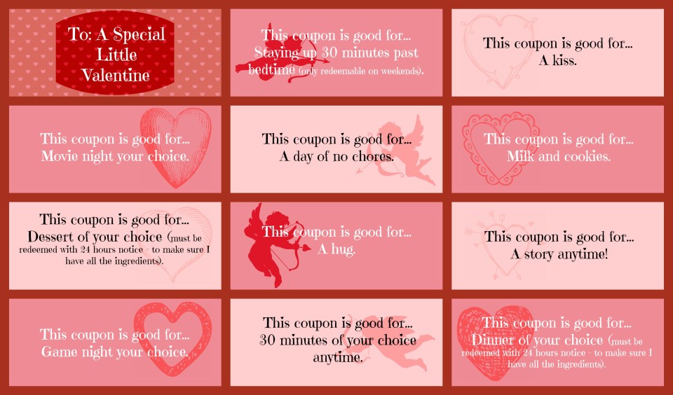 Valentines Coupons For Kids