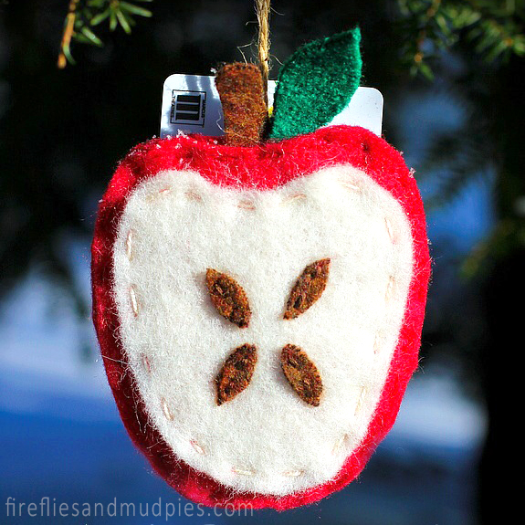 Apple Ornament with Gift Card Pocket