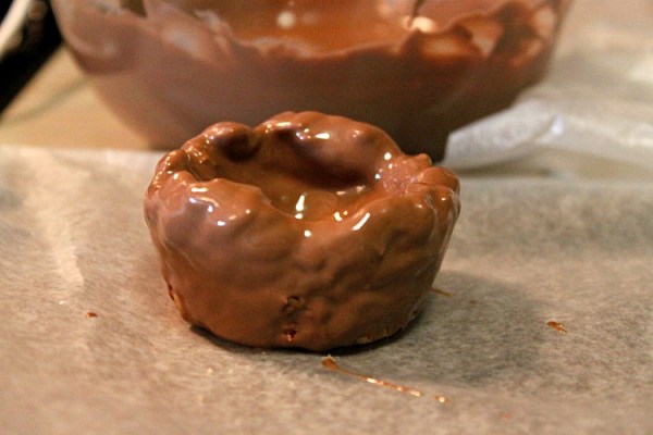 Chocolate Covered Rice Krispie Easter Nests