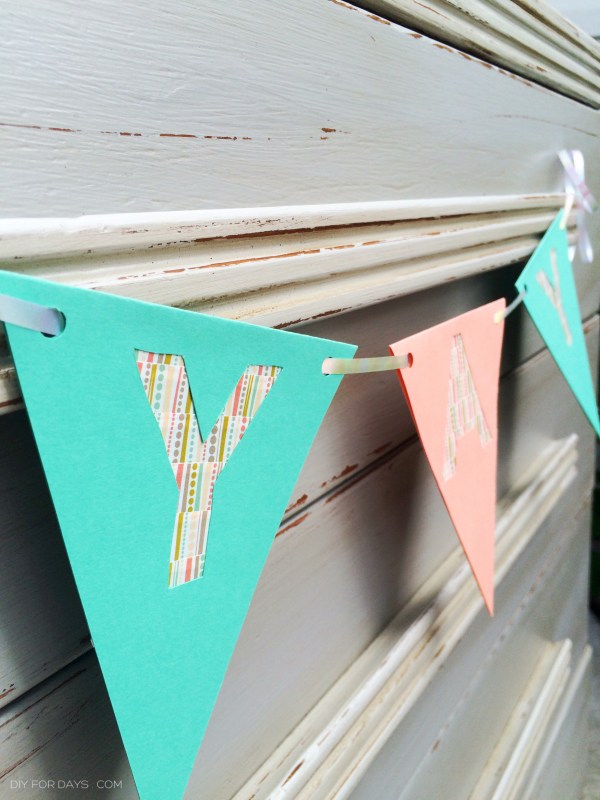 DIY Washi Bunting Banner Tutorial + Alphabet Banner Template Download