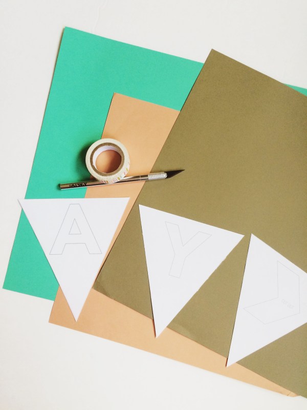 DIY Washi Bunting Banner Tutorial + Alphabet Banner Template Download