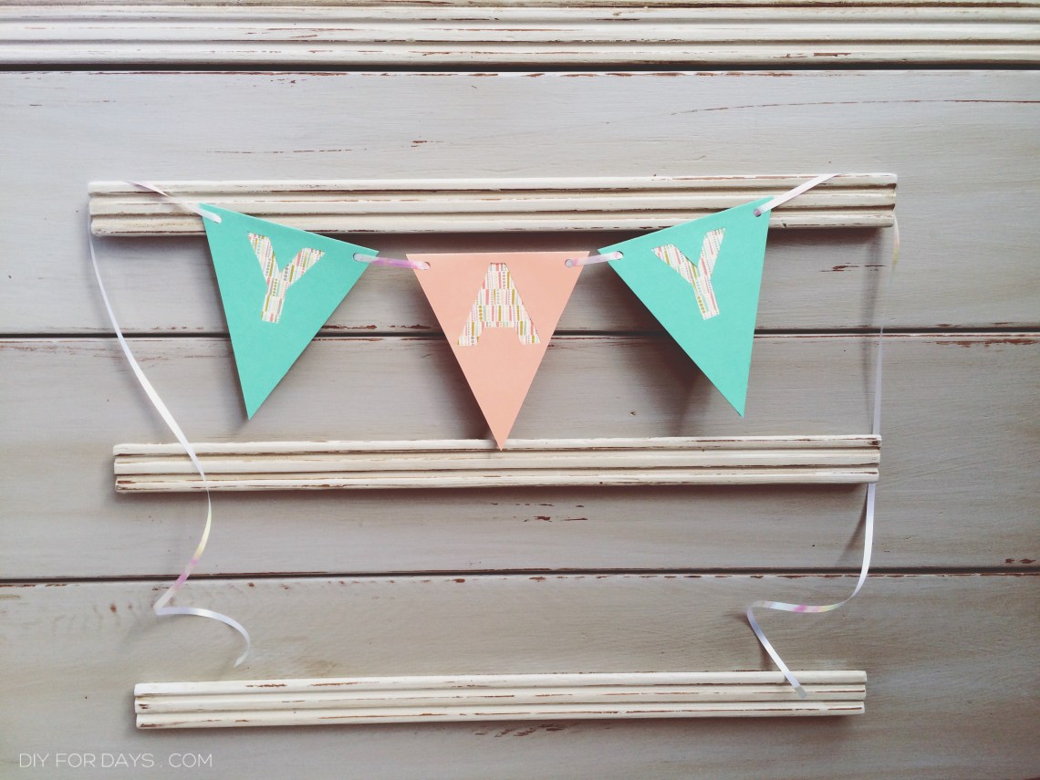 DIY Washi Bunting Banner Tutorial + Alphabet Banner Template Download
