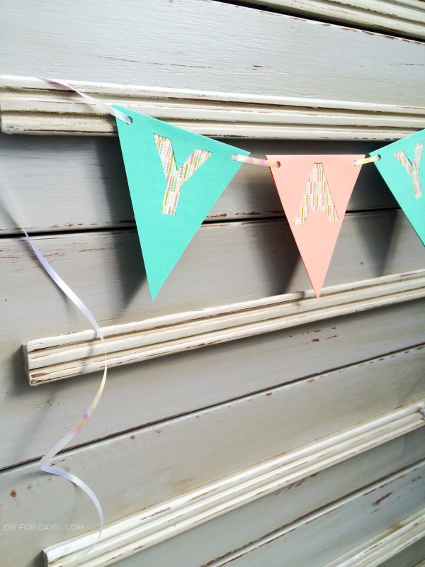 DIY Washi Bunting Banner Tutorial + Alphabet Banner Template Download