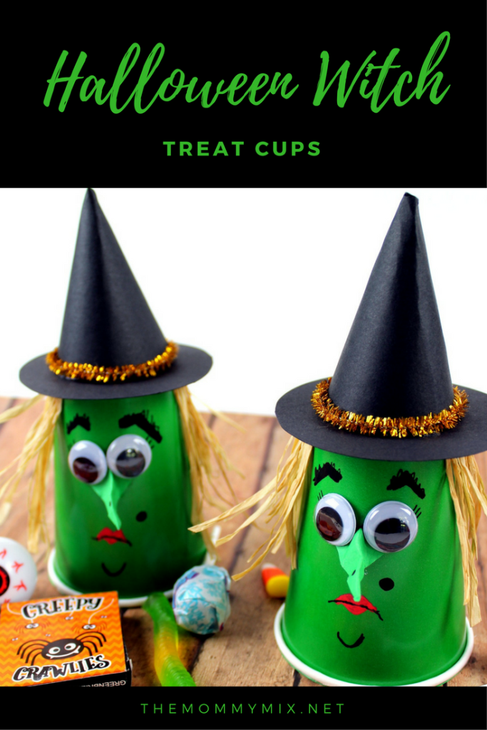 Halloween Witch Treat Cups - an easy DIY Halloween craft that PERFECT for holding your party favours!