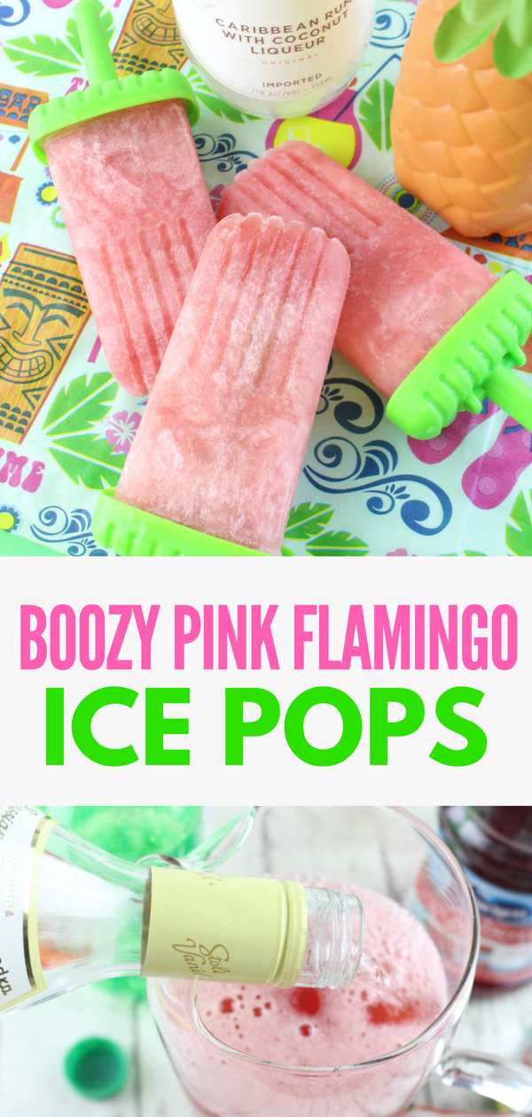 Beat the heat with a Boozy Pink Flamingo Ice Pop this summer. WOW your guests with this refreshing tropical cocktail in the form of an easy to make popsicle! Have a little guest coming to the party? No problem, just take out the alcohol to make them G rated!