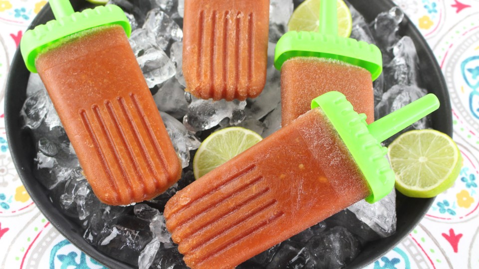 Boozy Bloody Mary Ice Pops