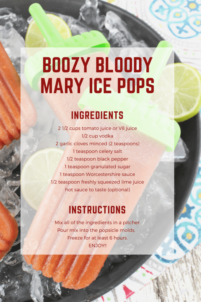 Boozy Bloody Mary Ice Pops