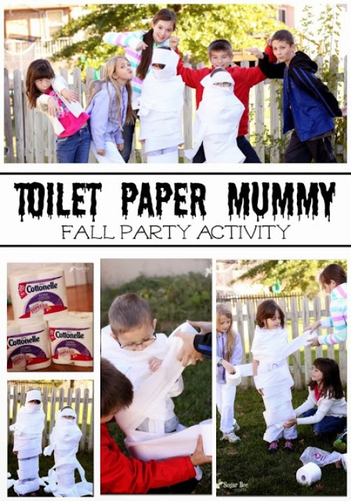 toilet paper mummy fall party game activity