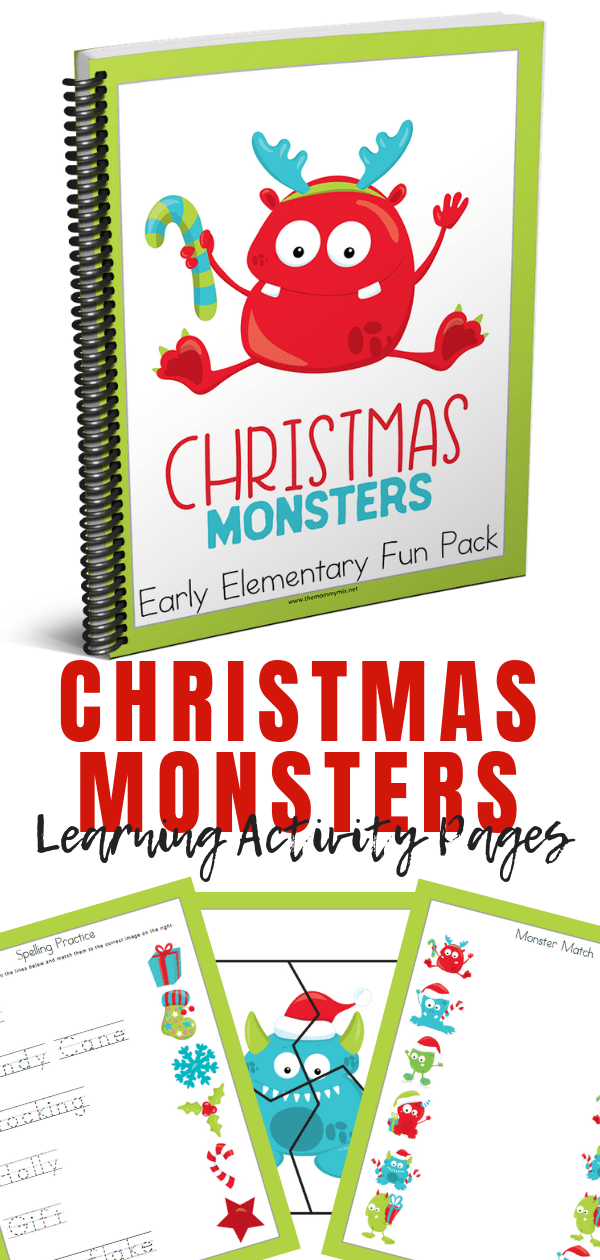 Christmas Monsters Early Elementary Learning Activity Pages