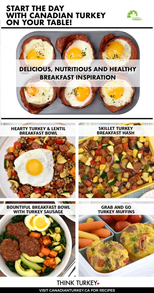 Think turkey & Get Back-To-School Ready Tips from Canadian Turkey plus find out how to make nutritious Turkey Bacon & Egg Breakfast Cups! 